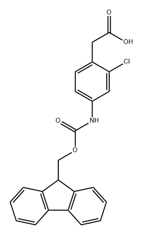 Benzeneacetic acid, 2-chloro-4-[[(9H-fluoren-9-ylmethoxy)carbonyl]amino]- 구조식 이미지