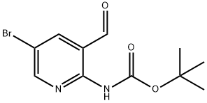 (5-Bromo-3-formyl-pyridin-2-yl)-carbamic acid tert-butyl ester Structure