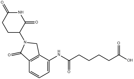 6-[[2-(2,6-dioxo-3-piperidinyl)-2,3-dihydro-1-oxo-1H-isoindol-4-yl]amino]-6-oxoHexanoic acid, Structure