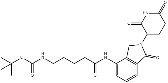 Carbamic acid, N-[5-[[2-(2,6-dioxo-3-piperidinyl)-2,3-dihydro-1-oxo-1H-isoindol-4-yl]amino]-5-oxopentyl]-, 1,1-dimethylethyl ester Structure