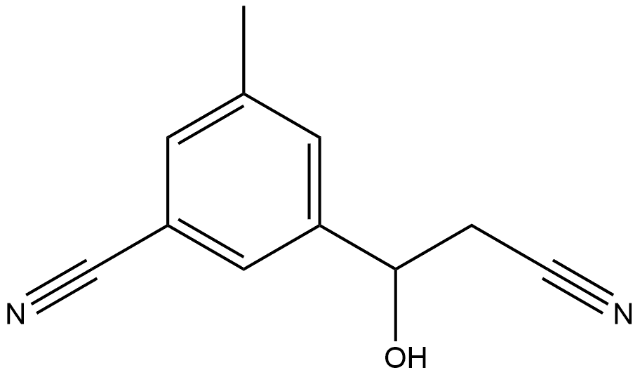 3-Cyano-β-hydroxy-5-methylbenzenepropanenitrile Structure