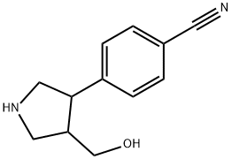 4-[4-(Hydroxymethyl)-3-pyrrolidinyl]benzonitrile Structure