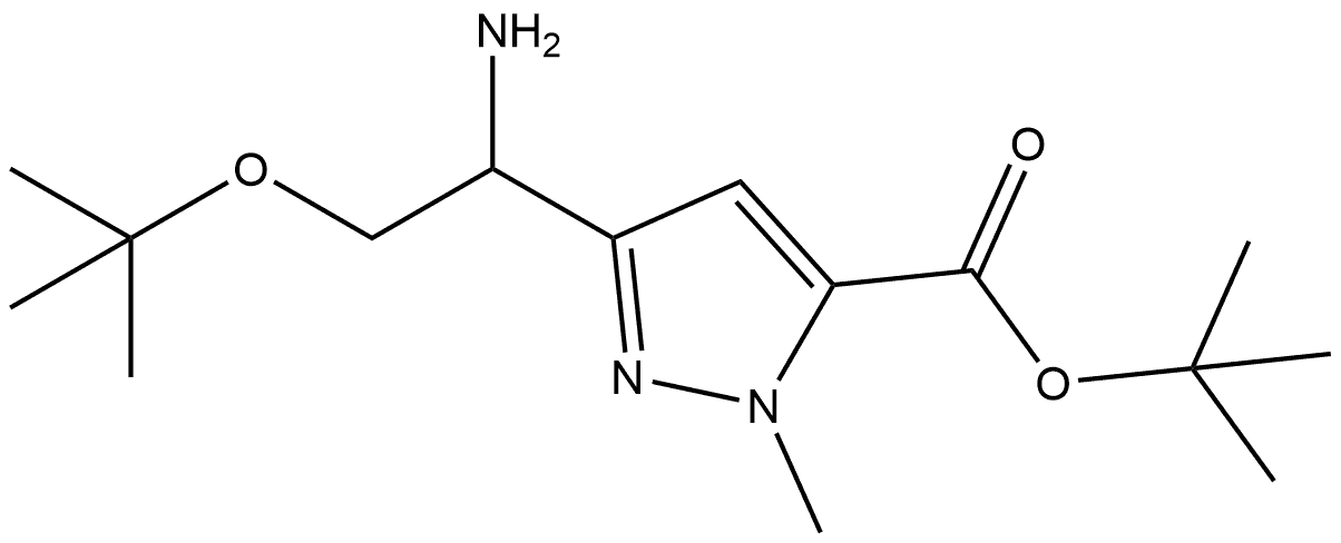 tert-butyl 3-[1-amino-2-(tert-butoxy)ethyl]-1-methyl-1H-pyrazole-5-carboxylate Structure