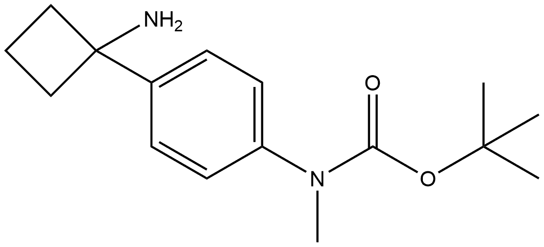 1,1-Dimethylethyl N-4-(1-aminocyclobutyl)phenyl-N-methylcarbamate Structure