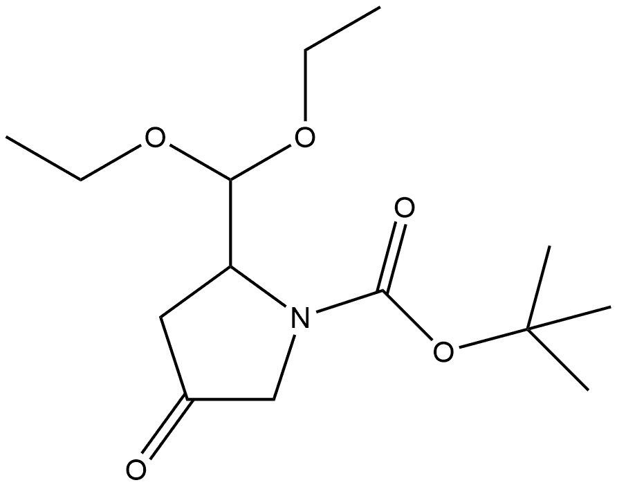 tert-butyl 2-(diethoxymethyl)-4-oxopyrrolidine-1-carboxylate Structure