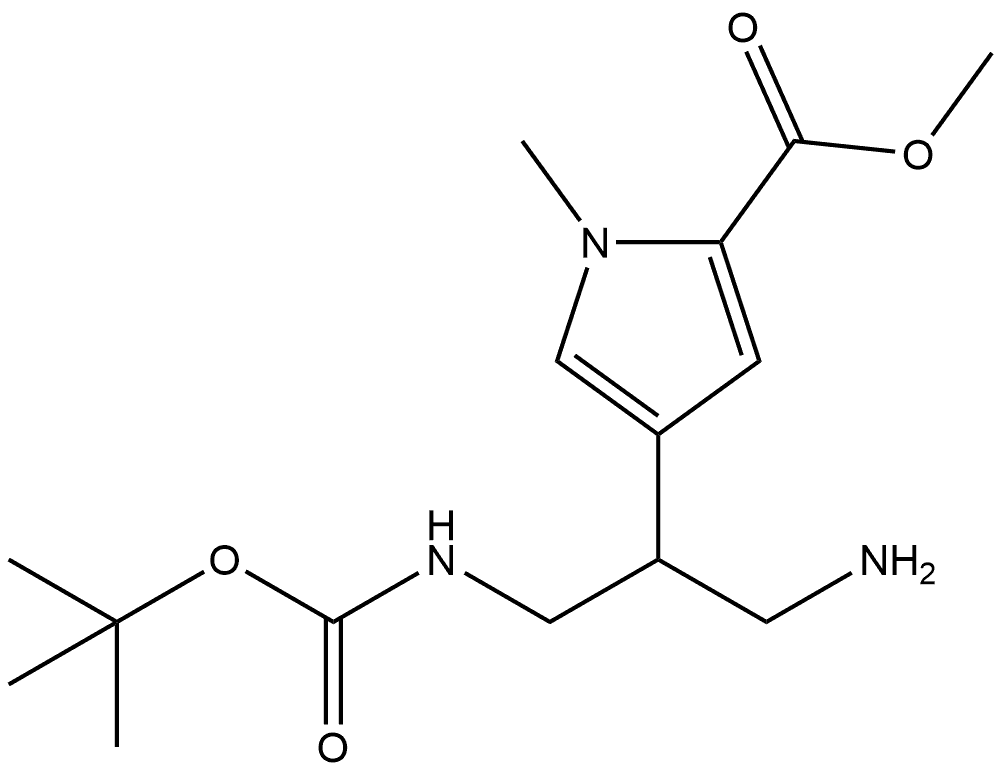 methyl 4-(1-amino-3-{[(tert-butoxy)carbonyl]amino}propan-2-yl)-1-methyl-1H-pyrrole-2-carboxylate Structure