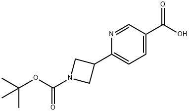 3-Pyridinecarboxylic acid, 6-[1-[(1,1-dimethylethoxy)carbonyl]-3-azetidinyl]- Structure