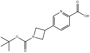 2-Pyridinecarboxylic acid, 5-[1-[(1,1-dimethylethoxy)carbonyl]-3-azetidinyl]- Structure