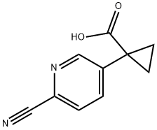 1-(6-cyanopyridin-3-yl)cyclopropane-1-carboxylic
acid Structure