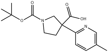 1,3-Pyrrolidinedicarboxylic acid, 3-(5-methyl-2-pyridinyl)-, 1-(1,1-dimethylethy… Structure