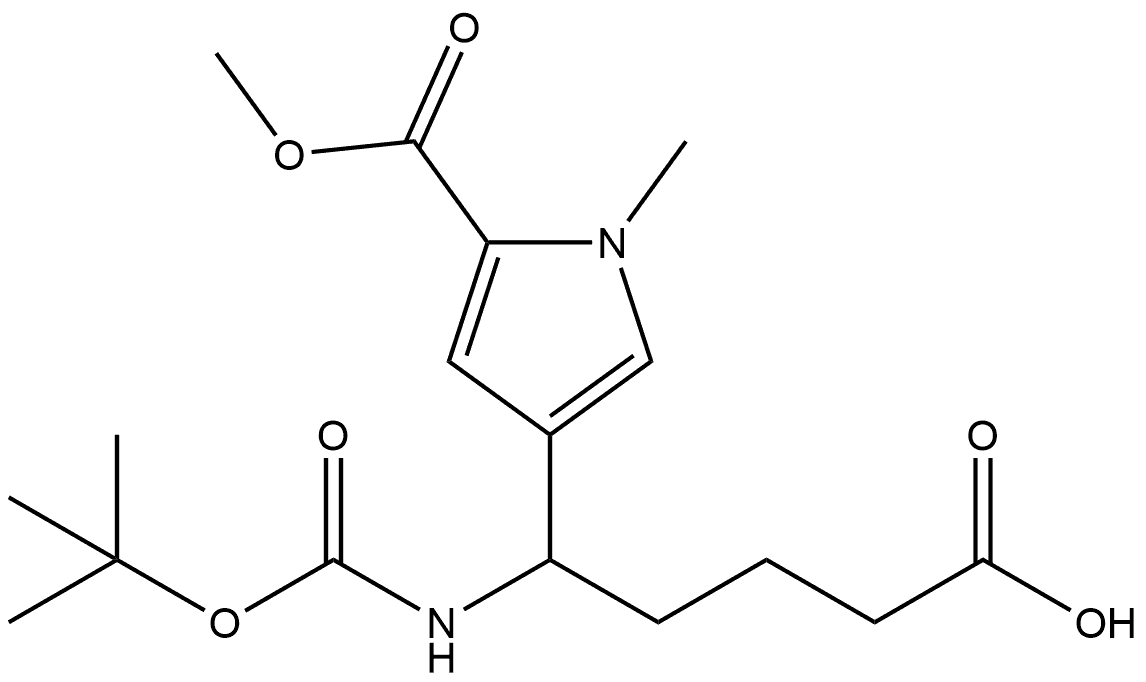 5-{[(tert-butoxy)carbonyl]amino}-5-[5-(methoxycarbonyl)-1-methyl-1H-pyrrol-3-yl]pentanoic acid Structure