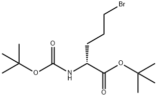 D-Norvaline, 5-bromo-N-[(1,1-dimethylethoxy)carbonyl]-, 1,1-dimethylethyl ester Structure