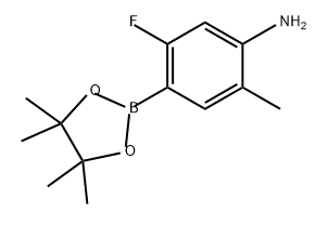 Benzenamine, 5-fluoro-2-methyl-4-(4,4,5,5-tetramethyl-1,3,2-dioxaborolan-2-yl)- 구조식 이미지