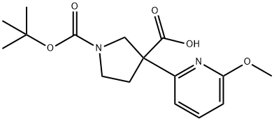 1,3-Pyrrolidinedicarboxylic acid, 3-(6-methoxy-2-pyridinyl)-, 1-(1,1-dimethyleth… Structure