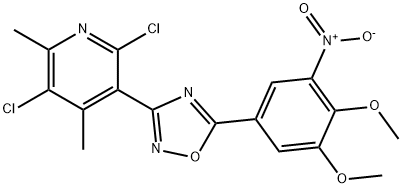 Pyridine, 2,5-dichloro-3-[5-(3,4-dimethoxy-5-nitrophenyl)-1,2,4-oxadiazol-3-yl]-4,6-dimethyl- Structure
