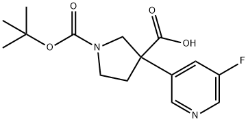 1,3-Pyrrolidinedicarboxylic acid, 3-(5-fluoro-3-pyridinyl)-, 1-(1,1-dimethylethy… Structure