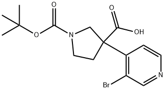 1,3-Pyrrolidinedicarboxylic acid, 3-(3-bromo-4-pyridinyl)-, 1-(1,1-dimethylethyl… Structure