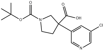 1,3-Pyrrolidinedicarboxylic acid, 3-(5-chloro-3-pyridinyl)-, 1-(1,1-dimethylethy… Structure