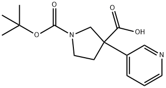 1,3-Pyrrolidinedicarboxylic acid, 3-(3-pyridinyl)-, 1-(1,1-dimethylethyl) ester Structure