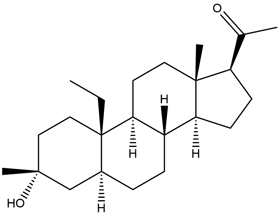 (3α,5α)-10-Ethyl-3-hydroxy-3-methyl-19-norpregnan-20-one Structure