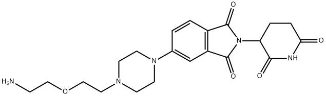 1H-Isoindole-1,3(2H)-dione, 5-[4-[2-(2-aminoethoxy)ethyl]-1-piperazinyl]-2-(2,6-dioxo-3-piperidinyl)- Structure