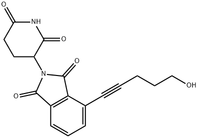 1H-Isoindole-1,3(2H)-dione, 2-(2,6-dioxo-3-piperidinyl)-4-(5-hydroxy-1-pentyn-1-yl)- Structure