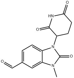 1H-Benzimidazole-5-carboxaldehyde, 1-(2,6-dioxo-3-piperidinyl)-2,3-dihydro-3-methyl-2-oxo- 구조식 이미지