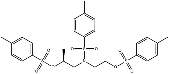 Benzenesulfonamide, 4-methyl-N-[2-[[(4-methylphenyl)sulfonyl]oxy]ethyl]-N-[(2S)-2-[[(4-methylphenyl)sulfonyl]oxy]propyl]- Structure