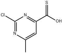 4-Pyrimidinecarbothioic acid, 2-chloro-6-methyl- 구조식 이미지