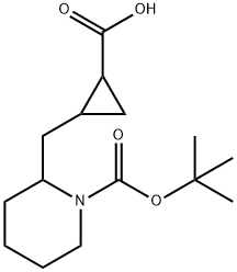 2-({1-[(tert-butoxy)carbonyl]piperidin-2-yl}methyl)cyclopropane-1-carboxylic acid Structure