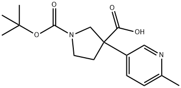 1,3-Pyrrolidinedicarboxylic acid, 3-(6-methyl-3-pyridinyl)-, 1-(1,1-dimethylethy… Structure