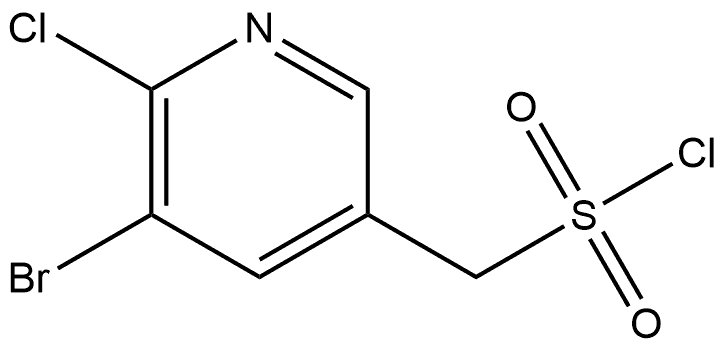 5-Bromo-6-chloro-3-pyridinemethanesulfonyl chloride (ACI) Structure