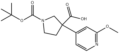 1,3-Pyrrolidinedicarboxylic acid, 3-(2-methoxy-4-pyridinyl)-, 1-(1,1-dimethyleth… Structure