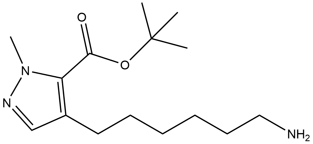 tert-butyl 4-(6-aminohexyl)-1-methyl-1H-pyrazole-5-carboxylate Structure