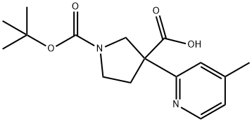 1,3-Pyrrolidinedicarboxylic acid, 3-(4-methyl-2-pyridinyl)-, 1-(1,1-dimethylethy… Structure