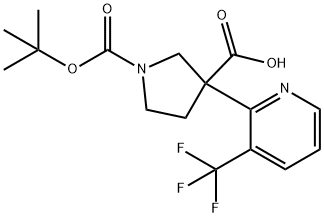 1,3-Pyrrolidinedicarboxylic acid, 3-[3-(trifluoromethyl)-2-pyridinyl]-, 1-(1,1-d… Structure