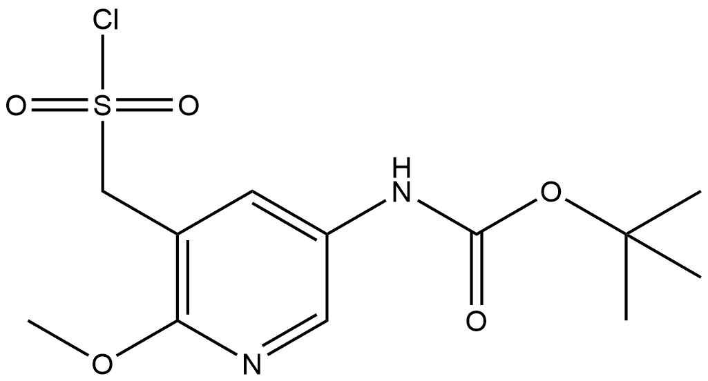 1,1-Dimethylethyl N-[5-[(chlorosulfonyl)methyl]-6-methoxy-3-pyridinyl]carbamate (ACI) Structure