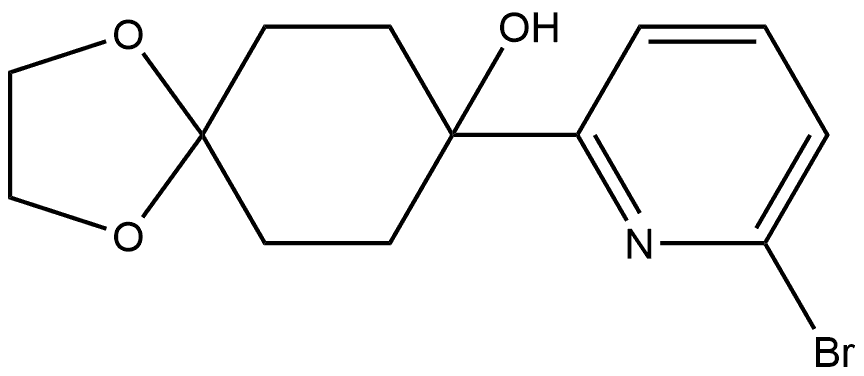 8-(6-Bromo-2-pyridinyl)-1,4-dioxaspiro[4.5]decan-8-ol 구조식 이미지