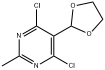 Pyrimidine, 4,6-dichloro-5-(1,3-dioxolan-2-yl)-2-methyl- 구조식 이미지