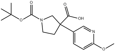 1,3-Pyrrolidinedicarboxylic acid, 3-(6-methoxy-3-pyridinyl)-, 1-(1,1-dimethyleth… Structure