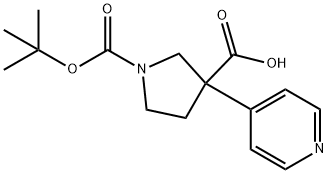 1,3-Pyrrolidinedicarboxylic acid, 3-(4-pyridinyl)-, 1-(1,1-dimethylethyl) ester Structure