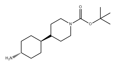 1-Piperidinecarboxylic acid, 4-(trans-4-aminocyclohexyl)-, 1,1-dimethylethyl ester Structure