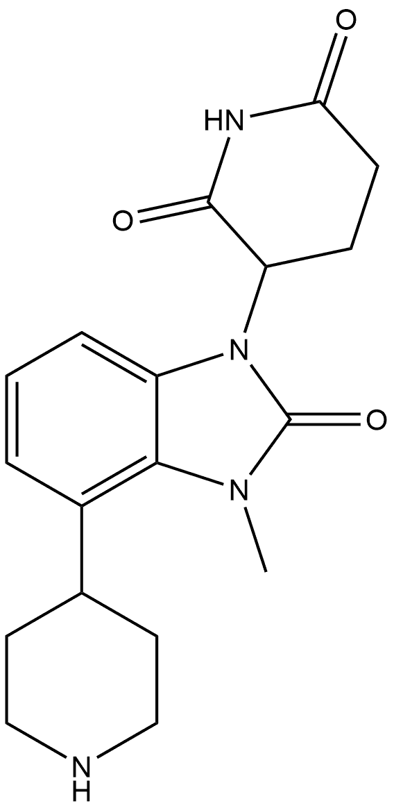 3-[2,3-Dihydro-3-methyl-2-oxo-4-(4-piperidinyl)-1H-benzimidazol-1-yl]-2,6-piperidinedione Structure