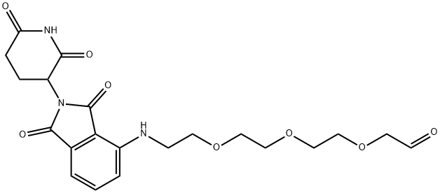 Acetaldehyde, 2-[2-[2-[2-[[2-(2,6-dioxo-3-piperidinyl)-2,3-dihydro-1,3-dioxo-1H-isoindol-4-yl]amino]ethoxy]ethoxy]ethoxy]- Structure