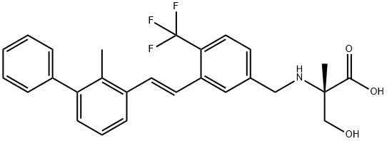 L-Serine, 2-methyl-N-[[3-[(1E)-2-(2-methyl[1,1'-biphenyl]-3-yl)ethenyl]-4-(trifluoromethyl)phenyl]methyl]- Structure