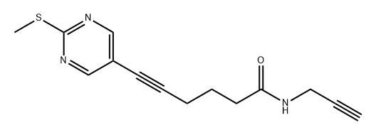 5-Hexynamide, 6-[2-(methylthio)-5-pyrimidinyl]-N-2-propyn-1-yl- 구조식 이미지