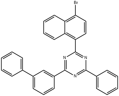 1,3,5-Triazine, 2-[1,1'-biphenyl]-3-yl-4-(4-bromo-1-naphthalenyl)-6-phenyl- Structure