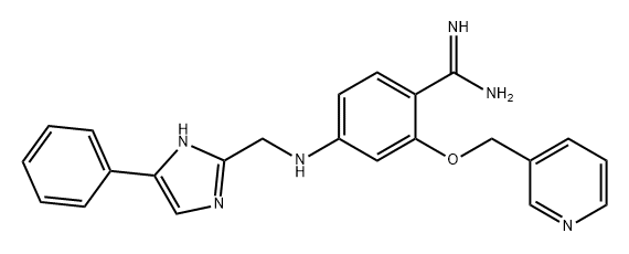 Benzenecarboximidamide, 4-[[(5-phenyl-1H-imidazol-2-yl)methyl]amino]-2-(3-pyridinylmethoxy)- Structure