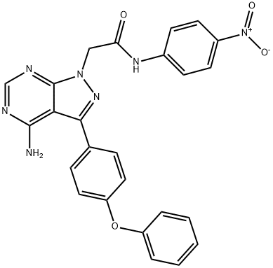 1H-Pyrazolo[3,4-d]pyrimidine-1-acetamide, 4-amino-N-(4-nitrophenyl)-3-(4-phenoxyphenyl)- Structure