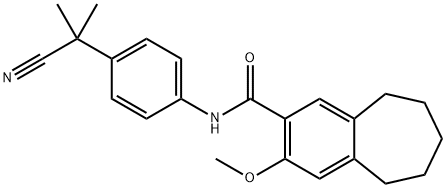 5H-Benzocycloheptene-2-carboxamide, N-[4-(1-cyano-1-methylethyl)phenyl]-6,7,8,9-tetrahydro-3-methoxy- Structure